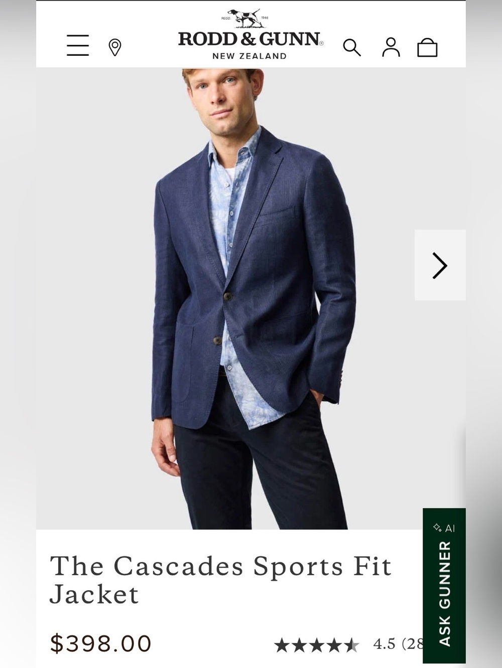 Rodd & Gunn Dark Navy Two-Button Sport Coat